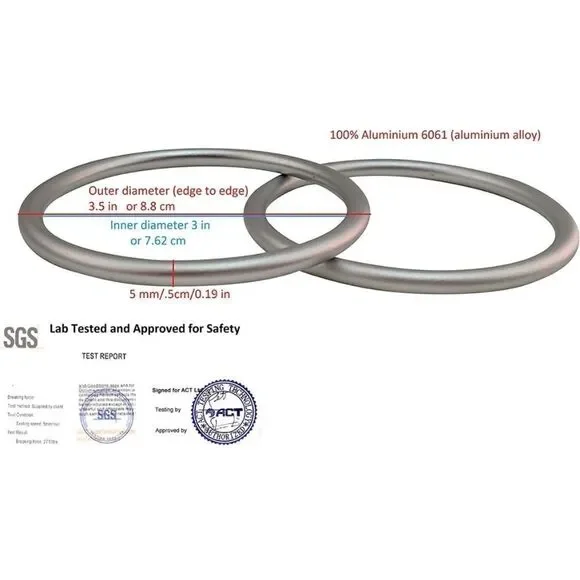 NWT Cutie Carry Sling Ring 3-Inch Dia Infant Mom Aluminum Wrap Sling NEW 4pieces - Picture 10 of 10